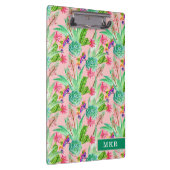 Blühendes Aquarellsucculents-Muster Klemmbrett (Rechts)