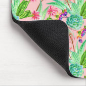 Blühendes Aquarellsucculents-Muster Mousepad (Ecke)