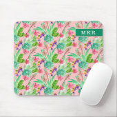 Blühendes Aquarellsucculents-Muster Mousepad (Mit Mouse)