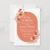 blühendes Baby, blumenbraun, Babyduschbogen Einladung (Vorderseite)