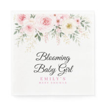 Blühendes Baby Mädchen Florale Babyparty-Papier
