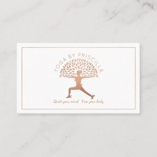 Blühendes Baum-Frauen-Yoga-Pose-Logo Visitenkarte