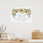 Blühendes Begrüßungspapier Poster (Küche)