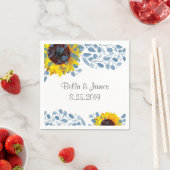 Blühendes blaues botanisches Sonnenblumenpapier Na Serviette (Beispiel)