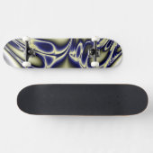 Blühendes blaues Fraktal Skateboard (Horizontal)