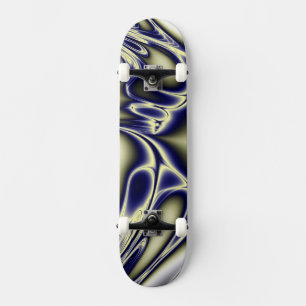 Blühendes blaues Fraktal Skateboard