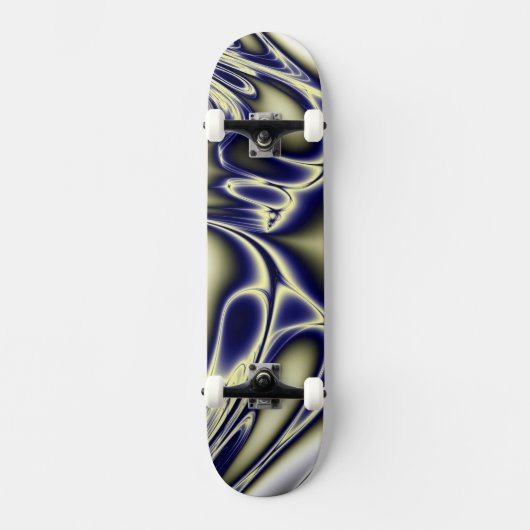 Blühendes blaues Fraktal Skateboard (Vorderseite)