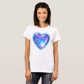Blühendes blaues Herz T-Shirt (Vorne ganz)