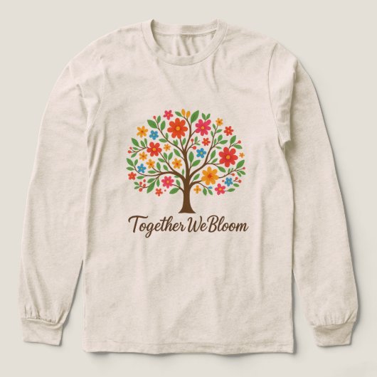 Blühendes Blumenbaum-Langarmshirt Tri-Blend Shirt (Design Vorderseite)