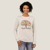 Blühendes Blumenbaum-Langarmshirt Tri-Blend Shirt (Volle Vorderseite)