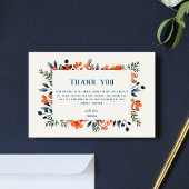 Blühendes botanisches Brautparty Orange Floral Dankeskarte
