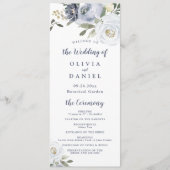 Blühendes botanisches duastisches Blumenprogramm Menükarte (Vorderseite)