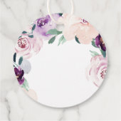 Blühendes botanisches lila mit Liebe und Dank Geschenkanhänger (Rückseite)