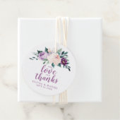 Blühendes botanisches lila mit Liebe und Dank Geschenkanhänger (Beispiel)