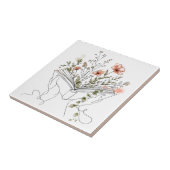 Blühendes Buch Botanische Linienkunst Fliese (Seite)