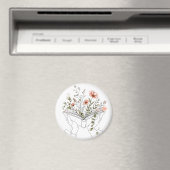 Blühendes Buch Botanische Linienkunst Magnet (In Situ (Geschirrspüler))