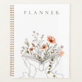 Blühendes Buch Botanische Linienkunst Planer (Vorderseite)
