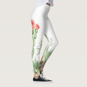 Blühendes Cacti-Grenzmuster Leggings (Rechts)