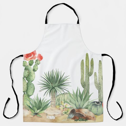 Blühendes Cacti-Grenzmuster Schürze (Vorderseite)