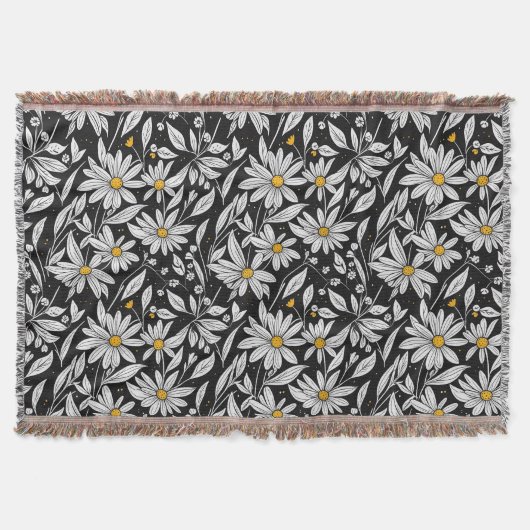 Blühendes Camomiles-Blumenmuster 1 -Knochenmark Decke (Vorderseite)