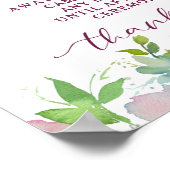 Blühendes Chic Floral Unplugged Wedding Table Sign Poster (Ecke)