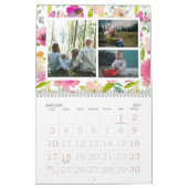 Blühendes Chic Pink Blumenmuster Foto Kalender (Jan 2027)