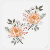 Blühendes Duett Quadratischer Aufkleber (Vorderseite)