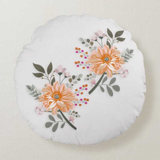 Blühendes Duett Rundes Kissen (Vorderseite)