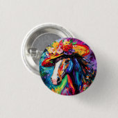 Blühendes Florales Hengst Button (Vorne & Hinten)
