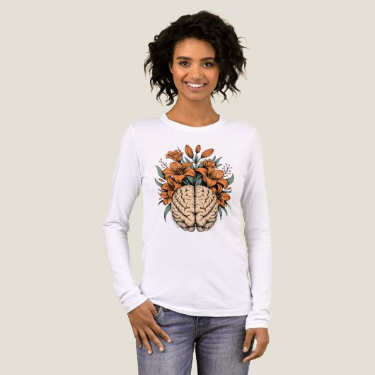 Blühendes Gehirn Design Tri-Blend Shirt (Vorderseite voll)