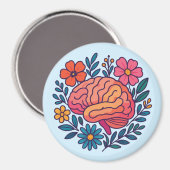 Blühendes Gehirn Mental Wellness Magnet (Vorderseite/Rückseite)