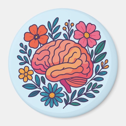 Blühendes Gehirn Mental Wellness Magnet (Vorne)
