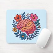 Blühendes Gehirn Mental Wellness Mousepad (Mit Mouse)
