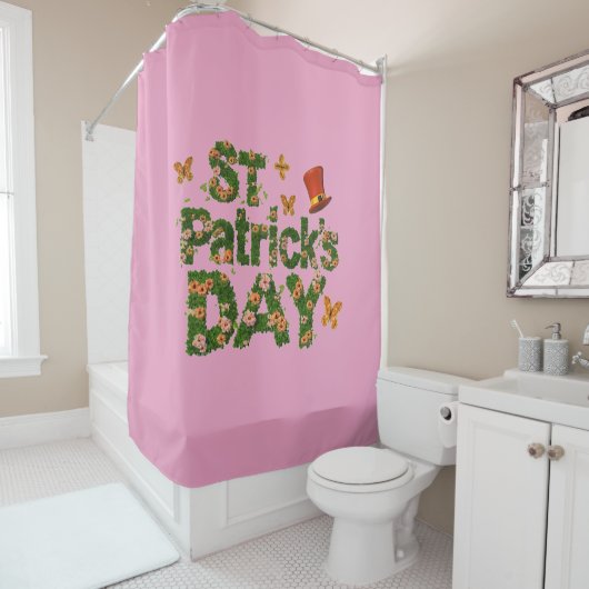 Blühendes Glück: Blumenmarkt-St. Patrick's Day Duschvorhang (Beispiel)
