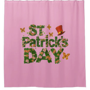 Blühendes Glück: Blumenmarkt-St. Patrick's Day Duschvorhang