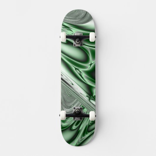 Blühendes grünes Fraktal Skateboard (Vorderseite)