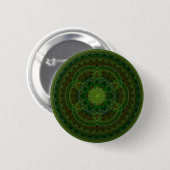 Blühendes grünes Kaleidoskop Button (Vorne & Hinten)