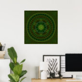 Blühendes grünes Kaleidoskop Poster (Heimbüro)