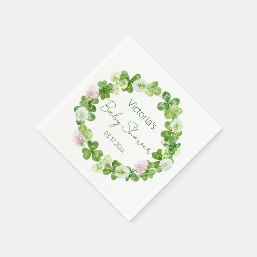 Blühendes Grünpapier Napkin Serviette (Ecke)