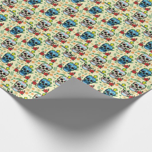 Blühendes Halloween-Wrapping-Papier Geschenkpapier (Ecke)