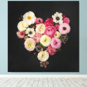 Blühendes Herz Leinwanddruck (Insitu (Holzboden))