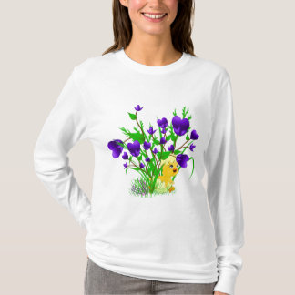Blühendes Herz-Ostern-Küken-Shirt T-Shirt