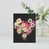 Blühendes Herz Postkarte (Stehend Vorderseite)