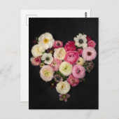 Blühendes Herz Postkarte (Vorne/Hinten)