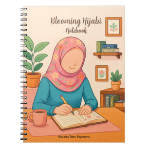 Blühendes Hijabi Notizbuch Notizblock