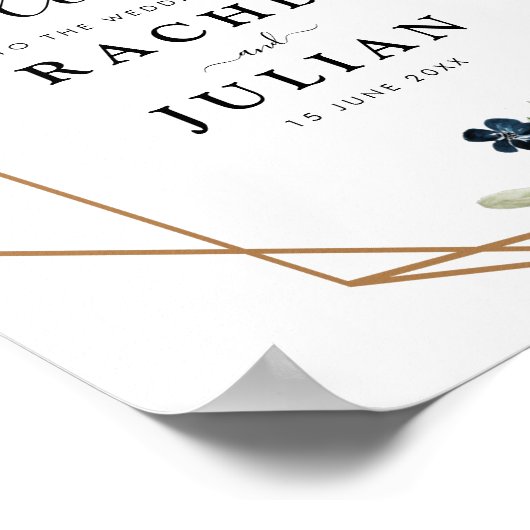 Blühendes Hochzeitszeichen Poster (Ecke)