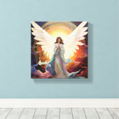 Blühendes Hoffnung-Mädchen Leinwanddruck (Insitu (Holzboden))