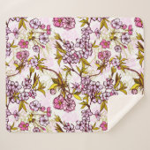 Blühendes Kirschblossom-Muster  Sherpadecke (Vorderseite (Horizontal))