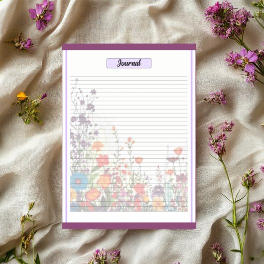 Blühendes Lila Garden_ Journal Notizblock