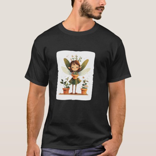 Blühendes Magisches Feengärtner-Design T-Shirt (Vorderseite)